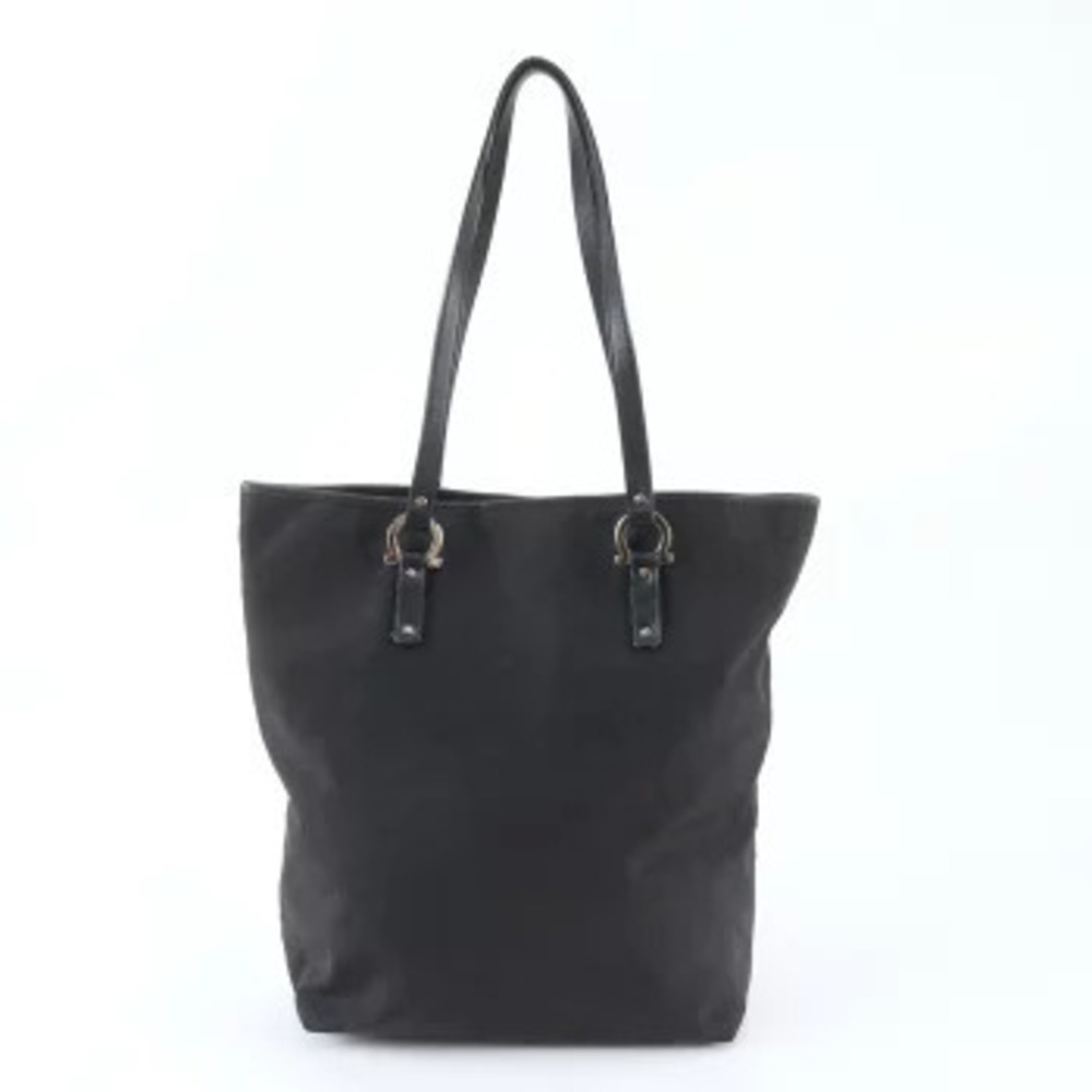 Salvatore Ferragamo Gancini Leather 2Way Shoulder Tote Bag Black